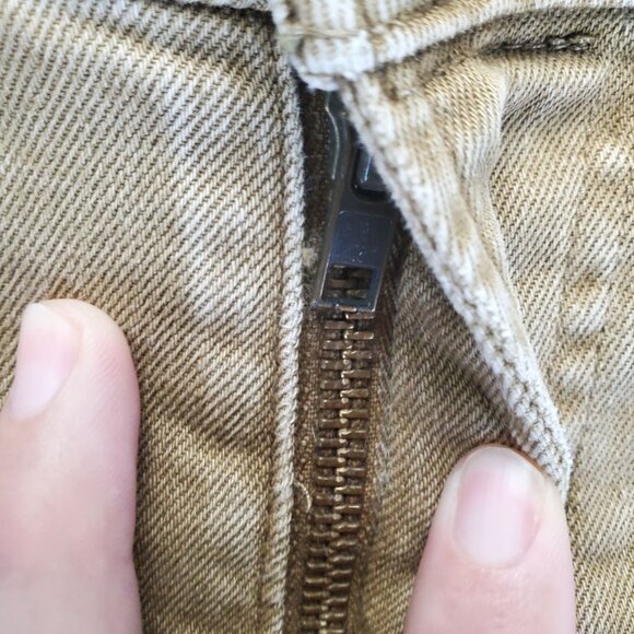 American Eagle Outfitters Jeans Mens 30x32 Tan Slim Relaxed Fit Stretch Denim - Picture 11 of 13